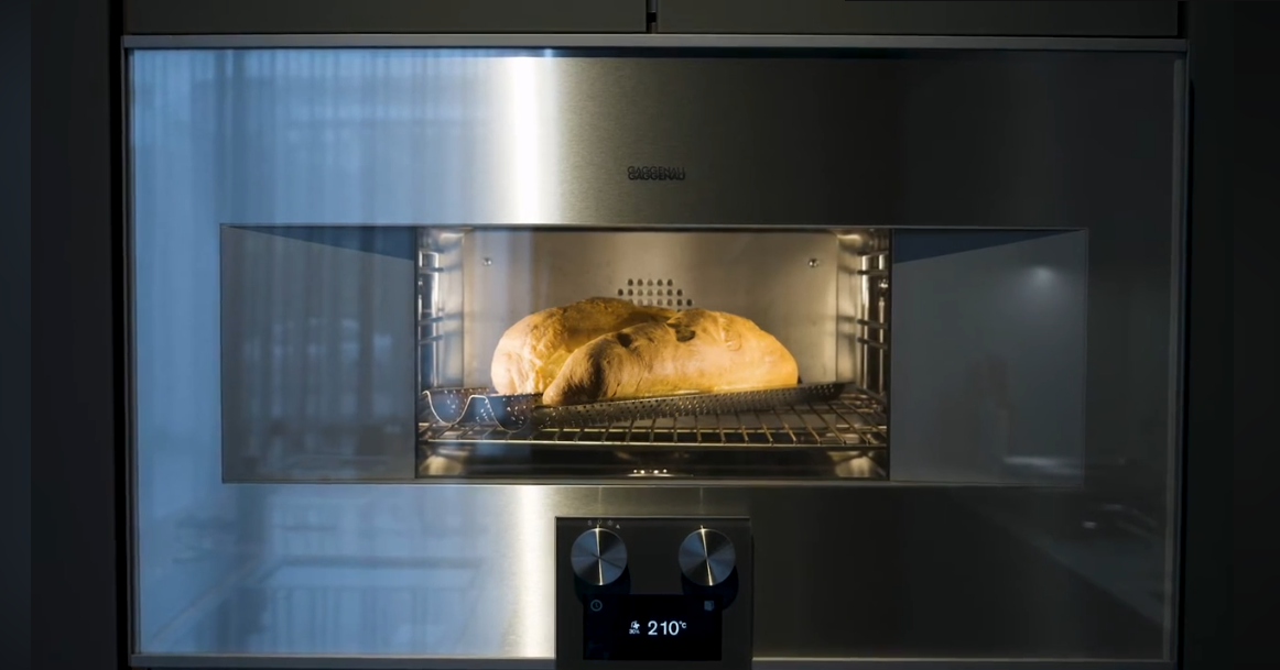 Picture of cooking sweet potato in a Gaggenau Combi Steam Oven